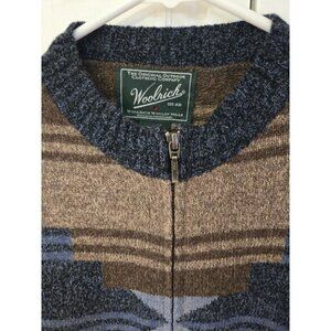 Woolrich Womens Southwestern Pattern Full-Zip Wool Sweater Size L